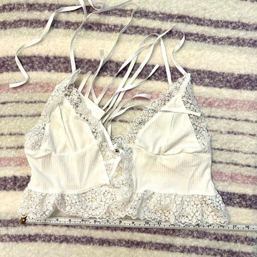 NEW Fashion Sexy Lounge Comfort White Lace Long Line Bralette Size M